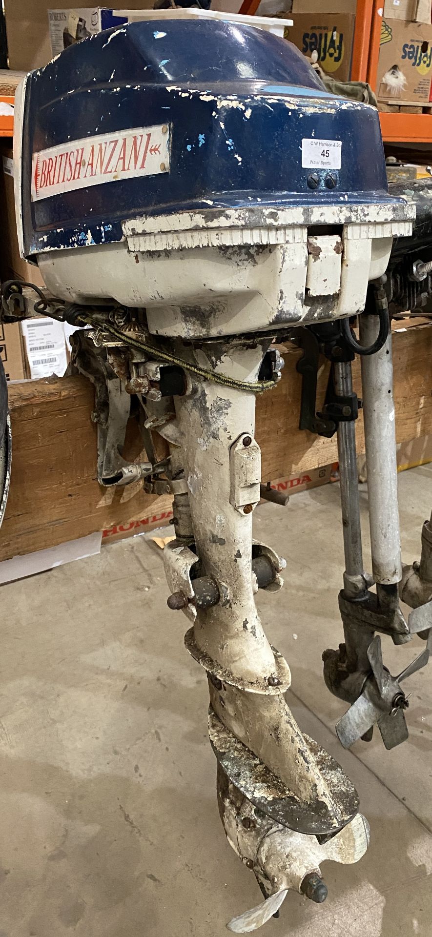 British Anzani outboard motor (saleroom location: mobile rack)