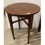 Oak Arts and Craft style circular side table,