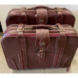 Two vintage leather finish Ackolite suitcases (saleroom location: S3 T4)