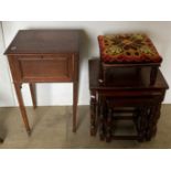 Mahogany nest of three tables,