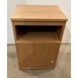 Light teak mid-century Meredew single bedside cabinet - 41 x 35 x 59cm high (saleroom location: