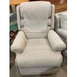 Oatmeal upholstered high back armchair (saleroom location: MA5)