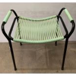 Lusty Boulevard retro stool in green vinyl banding on a black tubular frame (saleroom location: