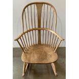 Vintage Ercol blonde elm Windsor double-bow rocking armchair (saleroom location: MA5)