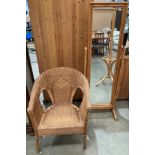 Two items - a pine cheval mirror and a Cape tub chair (saleroom location: MA3)