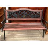 Metal and wooden slat garden bench (saleroom location: MA3)