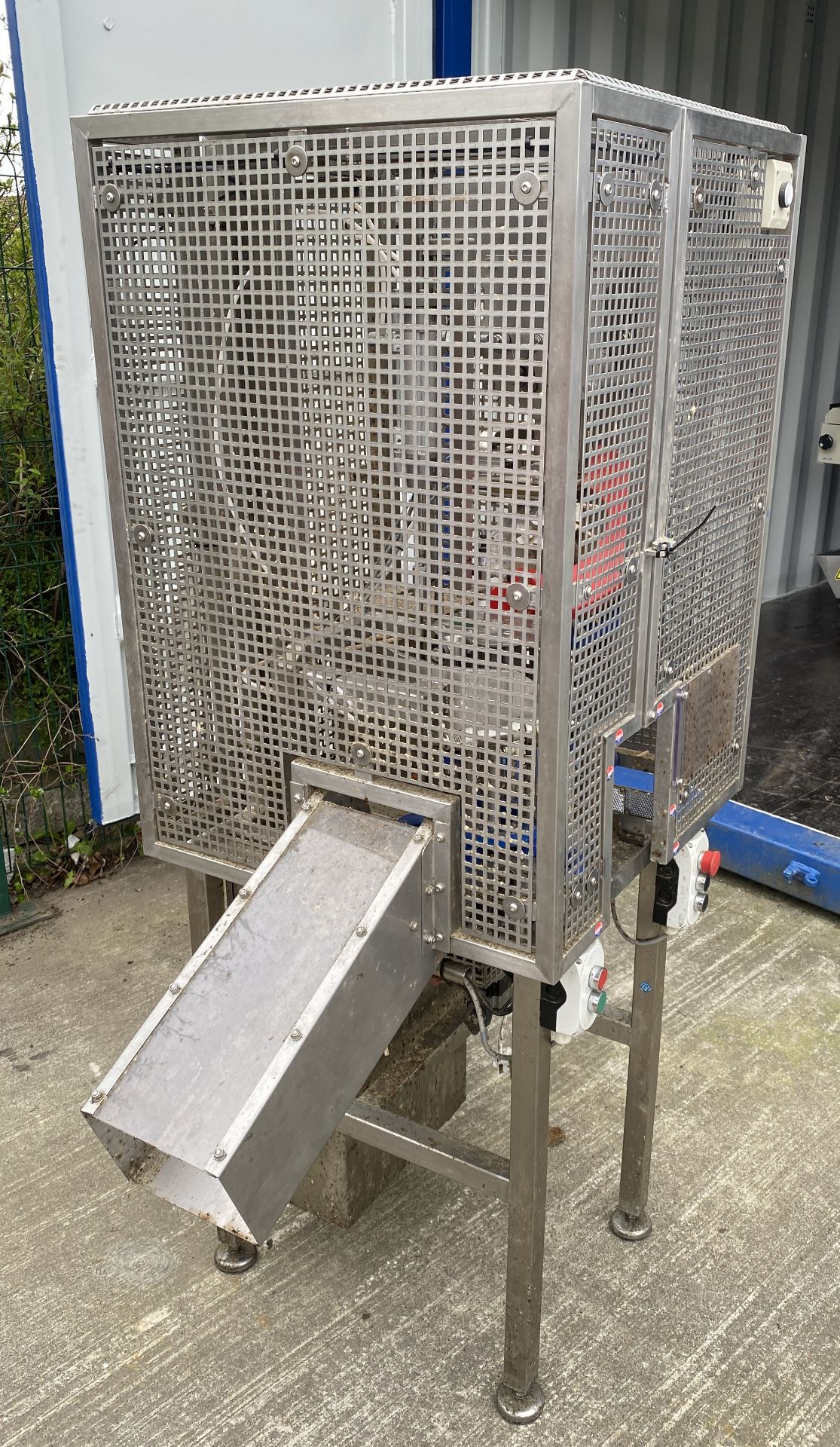 STAINLESS STEEL APPLE SPIKING MACHINE, approximately 1m x 650mm x 1.