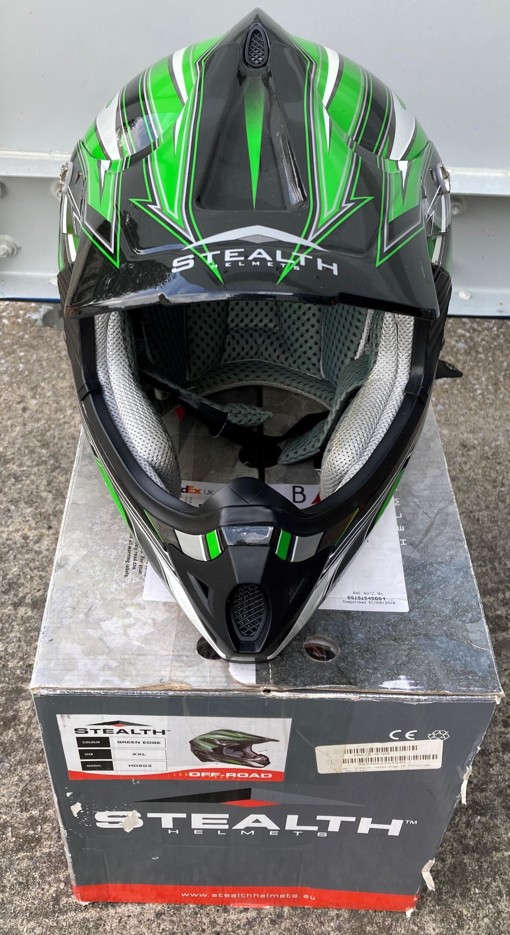 Stealth HD 203 green edge off-road helmet,