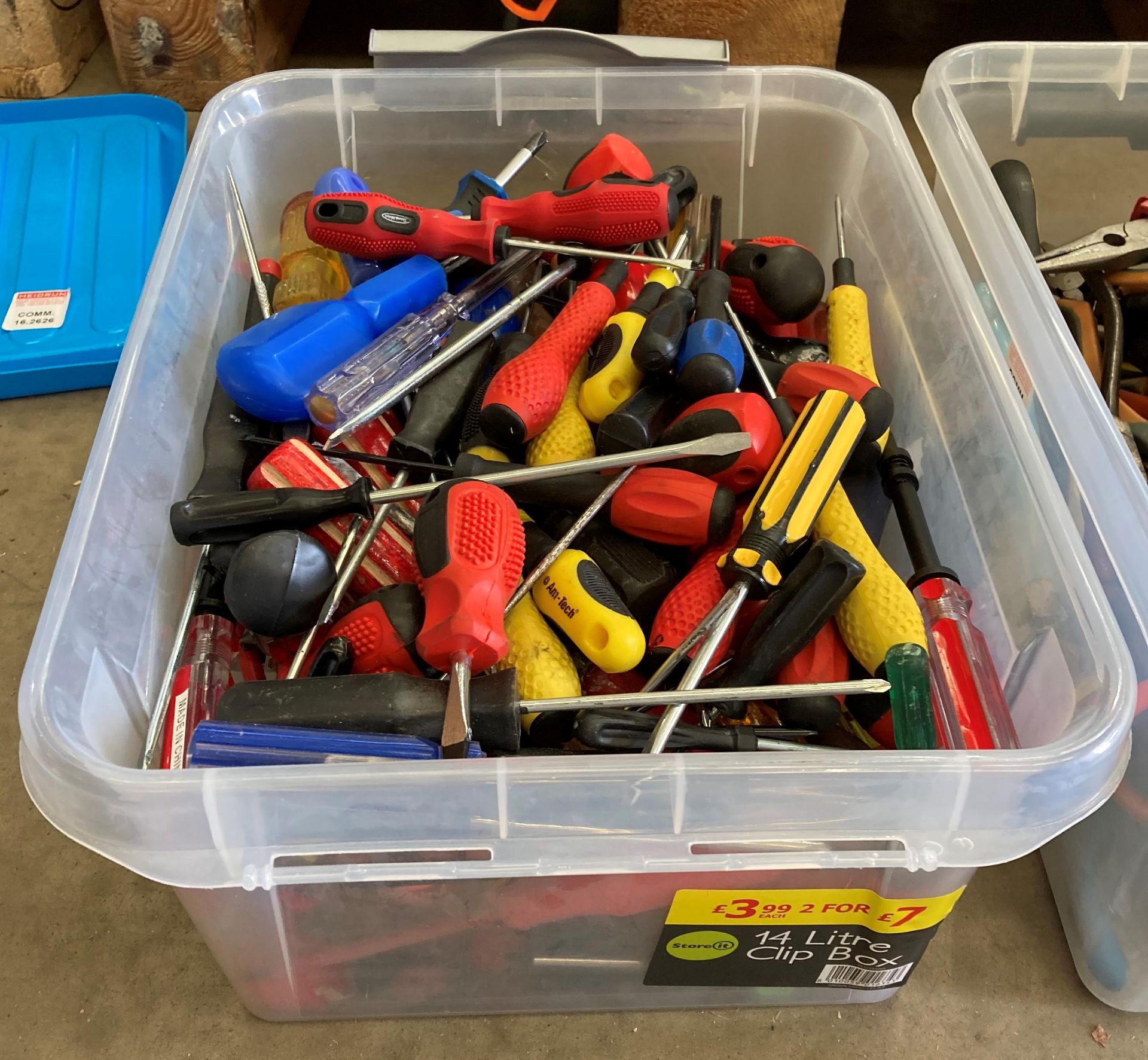 Contents to four boxes - a large quantity of assorted screwdrivers, pliers, flies etc. - Image 2 of 5