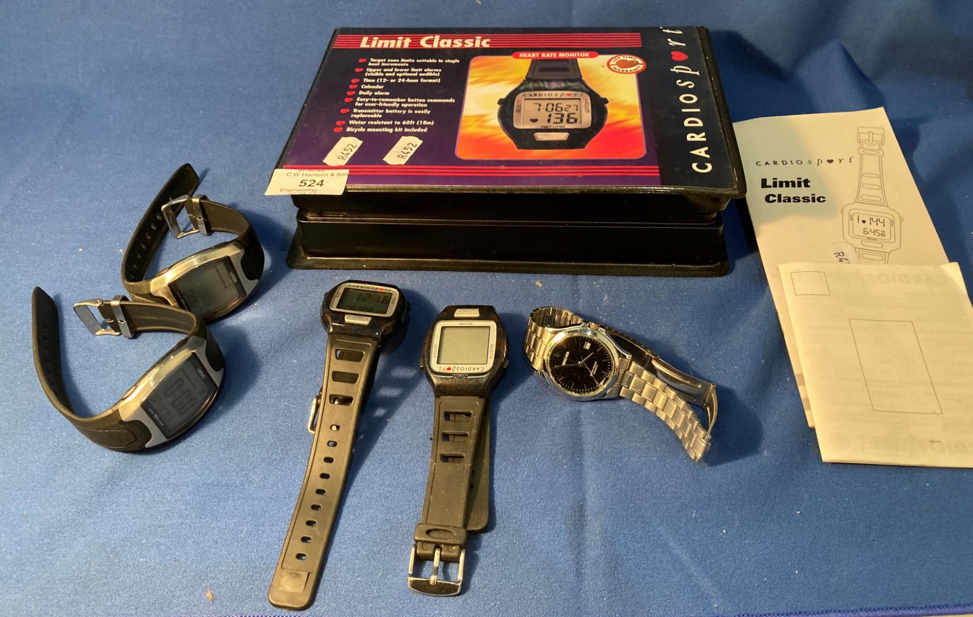 Contents to box - two Cardiosport Limit Classic heart rate monitors complete with one box,