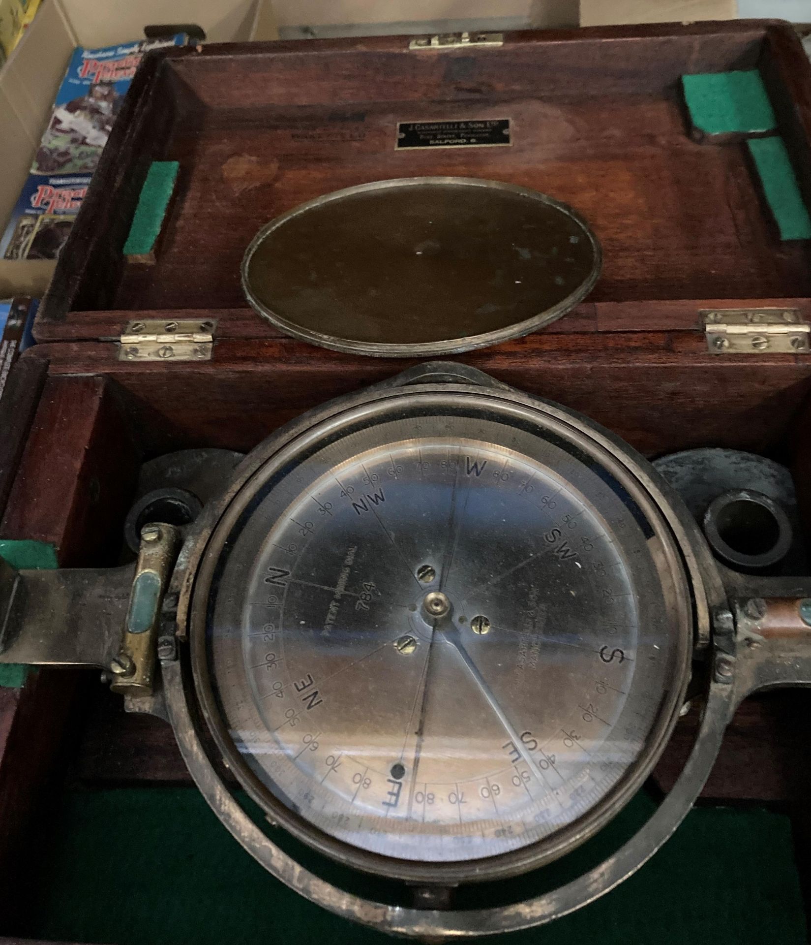 A J Casartelli & Son Ltd Scientific Instrument Makers (Salford) brass patent mining dial, - Image 4 of 4