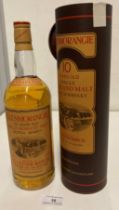 A one litre bottle of Glen Morangie 10 years old Single Highland Malt Scotch whisky in presentation