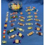 Contents to tray - approximately 40 assorted glass sweets (saleroom location: S3QC10)