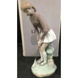 Lladro figurine with box Golf Player Woman,