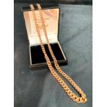 A 9ct gold graduated curb chain with 375 stamped to each link and fastening,