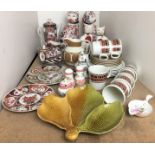 Forty ceramic items including two pairs of cats 26 and 19cm high,
