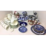 One hundred plus items including thirty pieces of Foley green and white tea service (two cups