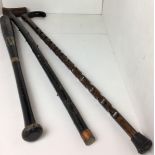 Three items including two wooden walking sticks and a Rawlings Adirondack 300J Little League