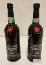 Two bottles of Taylor's late bottled 4XX Vintage Reserve Port - 1971 (one bottled 1976 and one