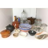 Twenty items including Denby oval curled-sided bowl 32 x 14cm,
