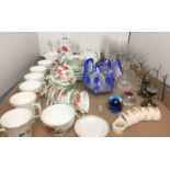 Sixty plus items including thirty nine pieces of Duchess Poppies tea service,