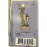 Lladro figurine with box male Golfer,
