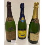 Three bottles of Champagne (as seen) - 750ml Taittinger Brut,