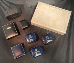 An assortment of empty/display jewellery boxes including Lotus (Classic Range) (8) (saleroom
