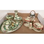 Contents to tray - Noritake five-piece breakfast cruet set in orange,