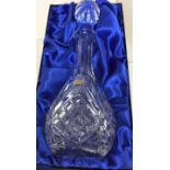 Boxed Rockingham Crystal decanter 33cm high (saleroom location S1 QA09)