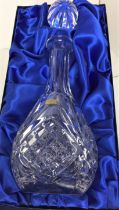 Boxed Rockingham Crystal decanter 33cm high (saleroom location S1 QA09)