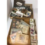 Box and lid containing six cigarette card albums - Royalty and radio celebrities,