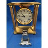 Garrard & Co London mantel clock with plaque awarded to A B Yarker by Thorn EMI and a vintage metal