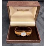 A 9ct [stamped: 375] gold Longines ladies' wrist watch - approximate weight 22g (saleroom location: