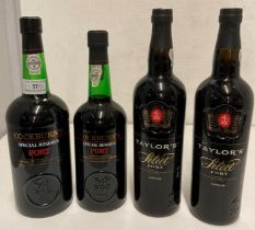 Two 75cl bottles of Taylor's 4XX Select Port and 75cl/one litre bottles of Cockburn's Special