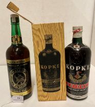 A bottle of Kopke Bridge Old Ruby Port in presentation box and a 750ml bottle of Alta-Roda medium