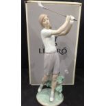 Lladro figurine with box lady golfer "A Perfect Drive" 42cm high (saleroom location S3 QC16)