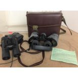 Two items - Viking 8x42 binoculars with case and Praktica 10x25S pocket binoculars with case