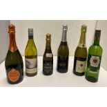 Four various bottles of Prosecco and two bottles of white wine (as viewed) (saleroom location: Z05)