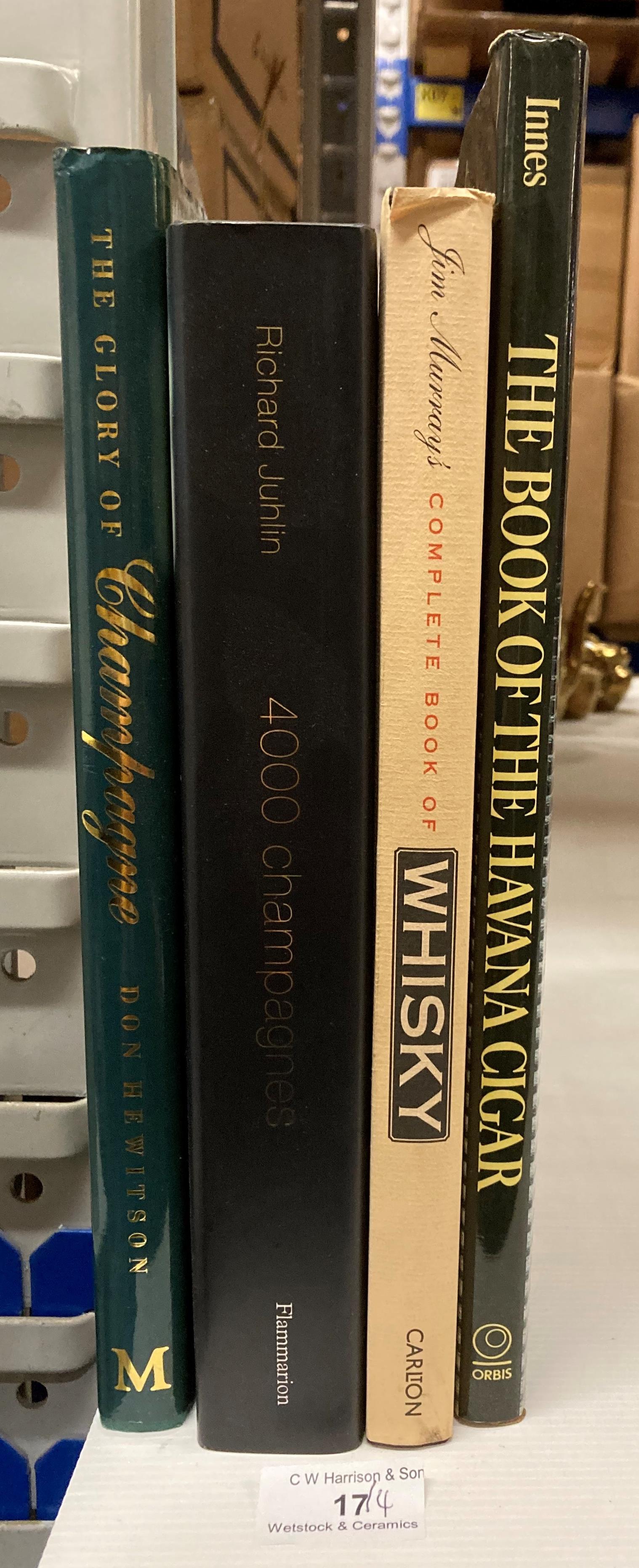 Four drink related books - Richard Juhlin '4000 Champagnes', Don Hewitson 'The Glory of Champagne',
