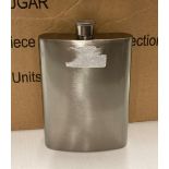 Eleven 18/8 8oz stainless steel hip flasks (saleroom location: Z06)