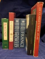Eight books on wine including Robert Parker 'The Wine Buyers Guide' volumes 1 and 2,