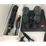 Two items- Sunagor Super Maxima Zoom 15X-60X63 binoculars with case,