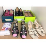 Seven items including five pairs of ladies shoes size UK 5.