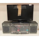 Two items - Cello 19" LED TV/DVD combi complete with remote and a stereo cassette player with