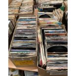 Contents to three boxes - approximately 400 assorted 45rpm singles, artists including Albert Hamond,