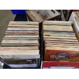 Contents to two boxes - approximately 190 assorted LPs - Easy Listening, Organ,