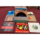 Contents to box - approximately 125 45rpm singles, pop 1960s-1990s, jazz, classical, etc.