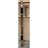 Large didgeridoo 120cm long and a shell rattle (2) (saleroom location: MA4)