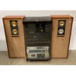 Pioneer music cabinet with a Technics 3-piece music system including SL-PG520A CD player,
